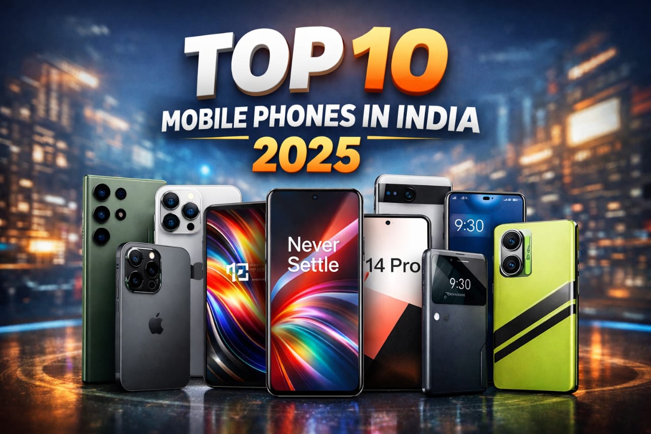 Top 10 mobile phones in India 2025 featuring latest smartphones with best camera, performance and battery
